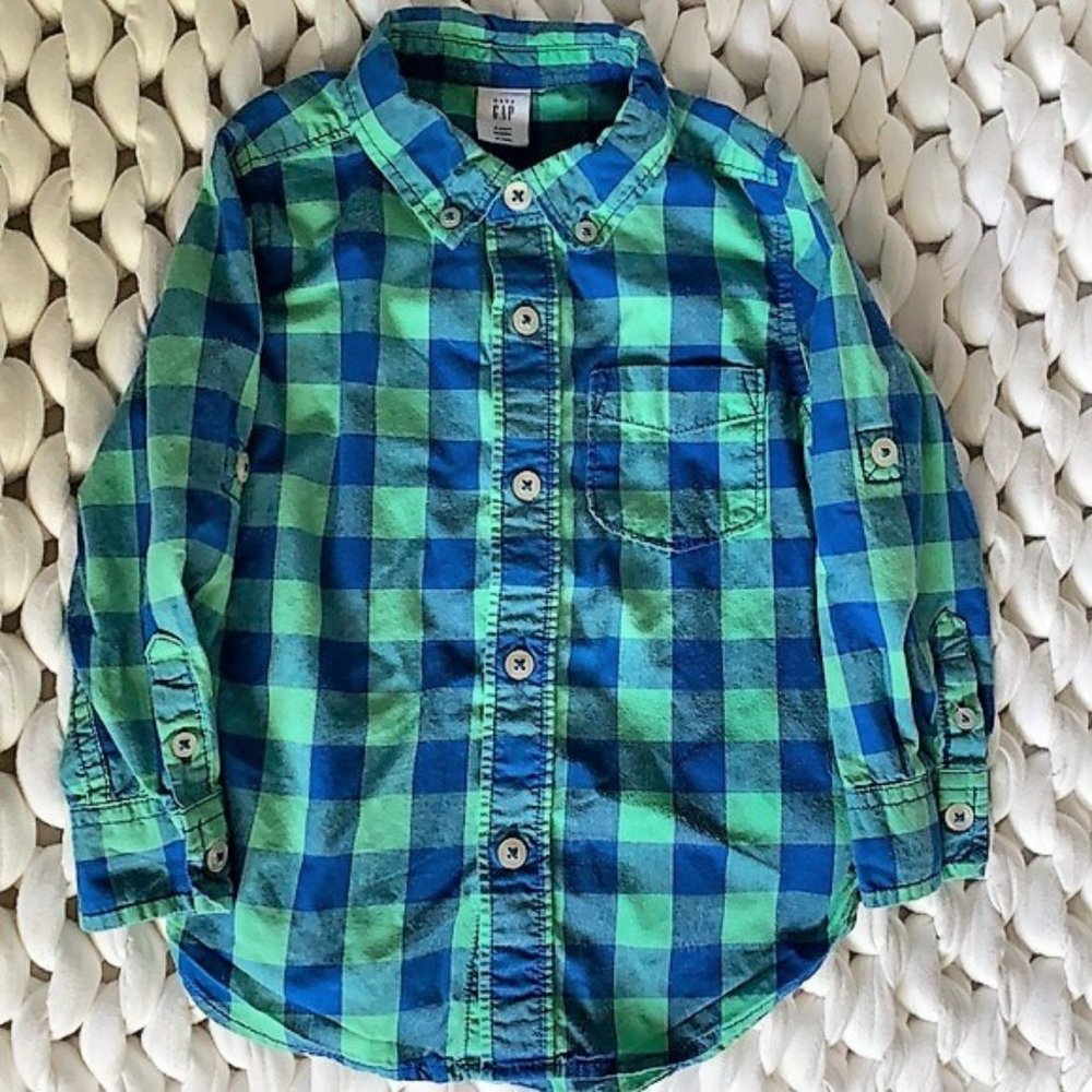 Baby Gap/Gap Kids boys plaid button down 2T *EUC*